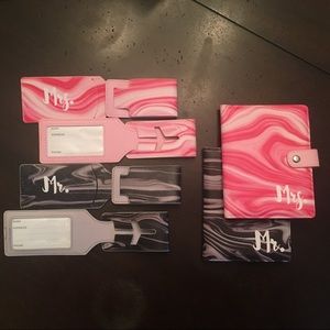 His & hers travel set- passports and luggage tags